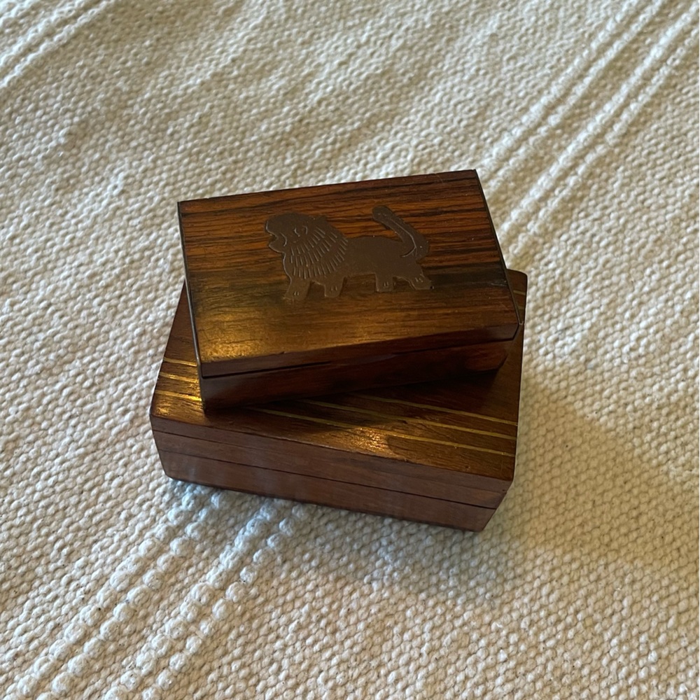 Vintage Wood and Brass Trinket Boxes